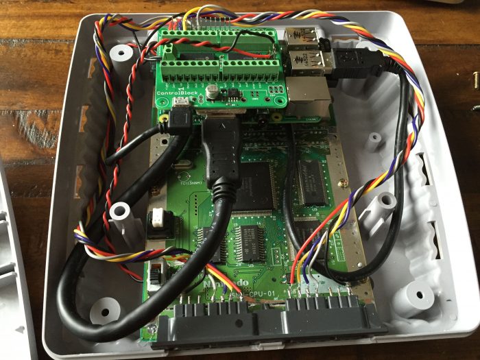 ControlBlock in original SNES case and with original SNES controllers