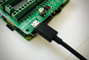 ControlBlock with attached micro USB power cable
